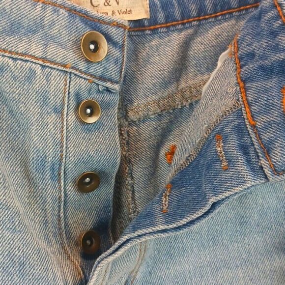 C&V distressed high waist blue denim shorts sz 29 - Picture 9 of 9